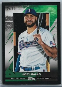2020 Topps Rip Baseball Joey Gallo RIPPED Black Parallel #'d 45/50 Rangers