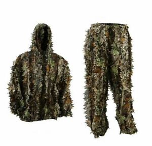Hunting Camouflage Ghillie Suit 3D Camo Clothing Jungle Military Training Sniper