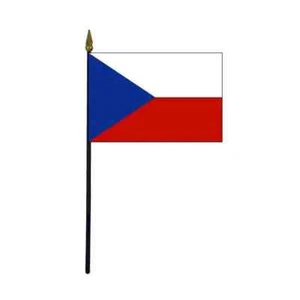 Wholesale Lot of 6 Czech Republic 12"x18" Handheld Mini Flag w/ Wood Stick - Picture 1 of 1