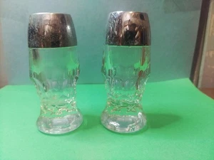 Vintage Clear Glass Salt And Pepper Shakers. 4" Tall. - Picture 1 of 8