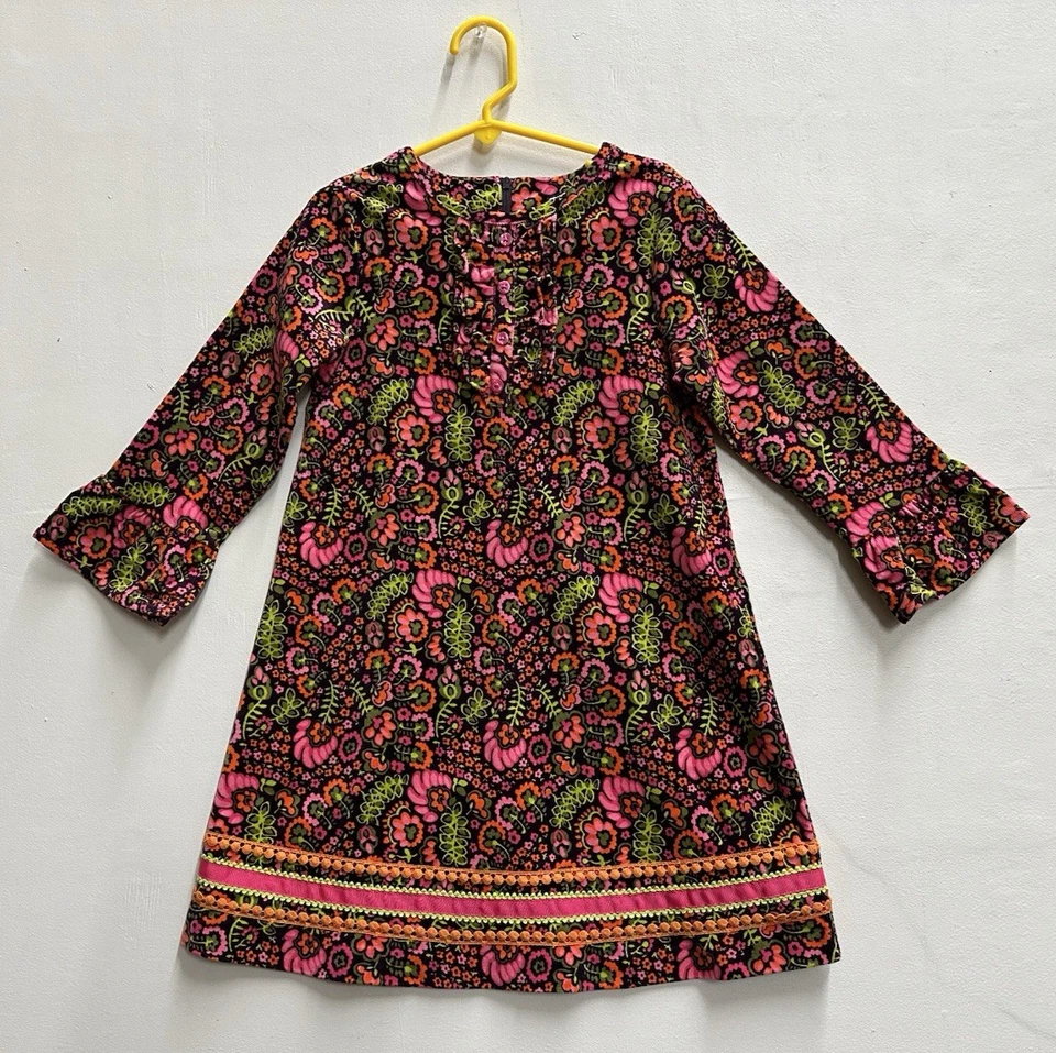 Hartstrings girls size 5 floral printed corduroy multicolor dress - Image 1 of 4