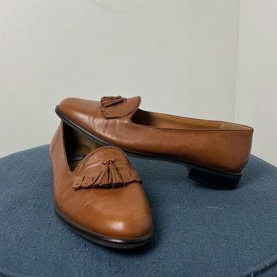 Vintage Brown Leather Loafers with Tassels, Selby Moc Fit, classic - Image 1 of 4