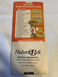 1980 Hudson Belk Recipe Ingredient Substitute Guide Ad Promo  - Picture 1 of 12