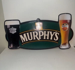 "Letrero de bar de pub 3D ámbar irlandés Murphy's Irish Stout & Irish decoración de pared de cerveza de plástico 28""" - Imagen 1 de 7