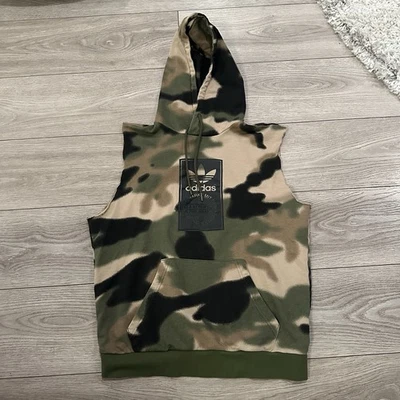 Adidas Originals Camo Hoodie No Sleeves Men’s Size Medium Streetwear Rare - Image 1 of 4