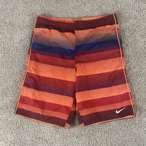 Nike Boys Trunks Board Shorts Youth Large 12-13 Bright Striped E219 - Picture 1 of 8
