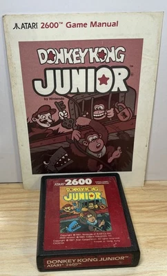 Donkey Kong Junior (cartucho Atari 2600) etiqueta roja con manual probado y ¡funciona! Foto 1 de 3