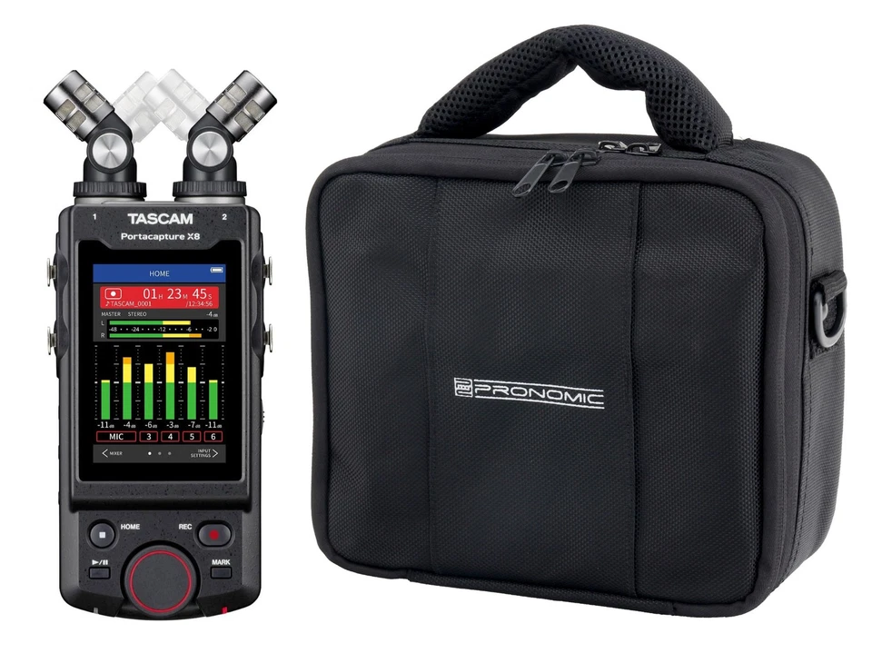 Tascam Portacapture X8 Digitalrecorder Set Stereo USB Interface Mikrofon Tasche - Bild 1 von 4