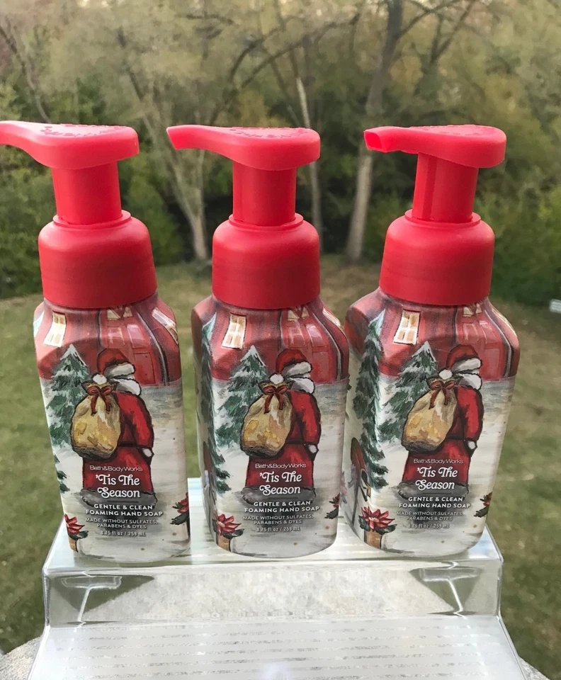 ¡NUEVO! Jabón de manos espumoso Bath & Body Works 'TIS THE SEASON NAVIDAD - Juego de 3 Foto 1 de 1