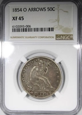 1854-O Seated Half Dollar w/ Arrows NGC XF45 Crusty Coin - Image 1 of 4