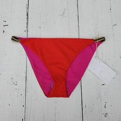 Parte inferior de bikini Basta Surf para mujer rosa naranja cintura baja cobertura media talla pequeña Foto 1 de 4