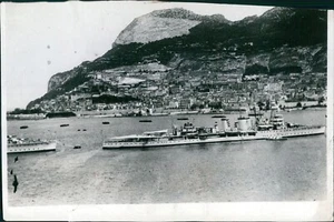 1989 Photo Rock Gibraltar Harbor Aerial View Fortress Image Lingers Rock 7X9 - Zdjęcie 1 z 2