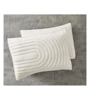 Better Homes & Gardens White Textured Arched Cotton Shams, Standard, 2-Pieces - Image 1 of 4