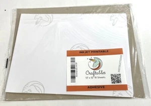 Craftables Inkjet Printable Adhesive 12" x 12" 10 Sheets (Lot of 37 Packs) - Afbeelding 1 van 4