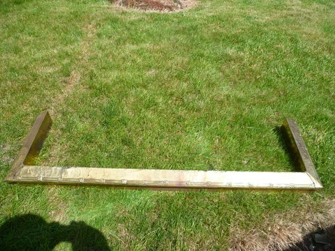 A French Victorian Era, Highly Polished Brass Fireplace Fender. Brass Fire Kerb Cover