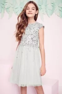 Nuevo con etiquetas vestido de lentejuelas de ocasión labial talla 10 años - Imagen 1 de 8