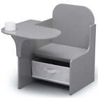 MySize Kids Toddler Wooden Chair Desk with Storage Bin, Gray