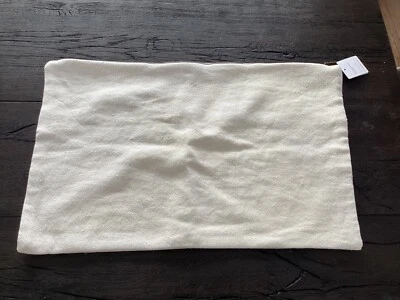 Funda de almohada lumbar Pottery Barn Everyday de lino solo marfil 16”x26” defectos nueva sin etiquetas Foto 1 de 4