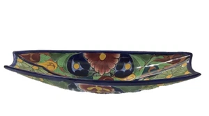 Talavera Large Oblong Mexican Pottery Serving Platter/Decorative Bowl 17" - Bild 1 von 4