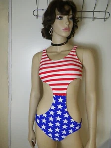 Rue Bleu by Rue21 Juniors SIZE LARGE Patriotic Monokini Tank Swimsuit PATRIOTIC - Picture 1 of 11