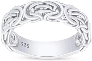 Byzantine Ring Jewelry for Engagement Wedding Anniversary Sterling Silver 925 - Picture 1 of 15