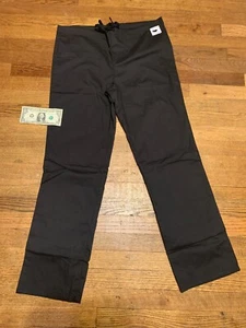BLACK SCRUBS PANTS Small VITAL THREADS HOSPITAL CLINIC WORK UNIFORM - Picture 1 of 6
