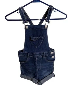 YMI Shortalls Girls Size 6 Blue Cuffed Denim Overalls Cuffed Bibs Jumper - Picture 1 of 5