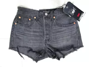Levis 501 Womens Jean Shorts Size 26 Button Fly High Rise Distressed NWT - Picture 1 of 6
