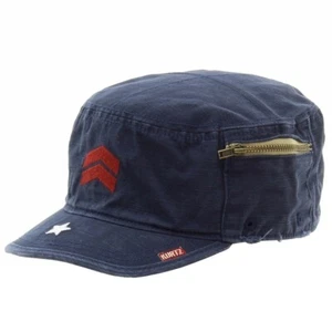 Kurtz Men's Fritz Airborne Navy Cotton Military Cap Hat - Picture 1 of 5