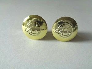 *NOS Vintage 1980s CINELLI Flying 'C' logo handlebar bar end plugs - (Gold)* - Picture 1 of 2