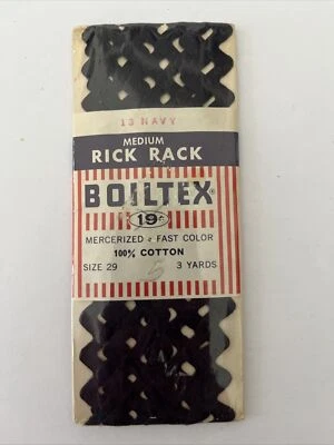 Boiltex Rick Rack Accent Trim Size 29 Sewing Notions Navy 13 - Image 1 of 4