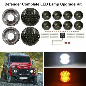 12 PIEZAS Para Land Rover Defender 90 110 130 Luz Deluxe Humo LED Kit de Actualización Lámpara - Imagen 1 de 9
