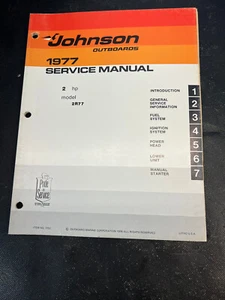 NUEVO - 1977 Johnson Fueraborda Manual de Reparación 2 HP - Modelo 2R77 - Imagen 1 de 2