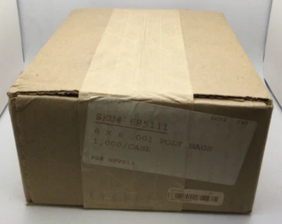 6" x 6" .001 Non Zip Lock Poly Bags, 1000/Case, 685111 - Image 1 of 3