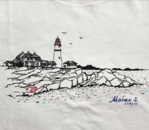 New women's S L XL XXL 3X J Crew Factory collector tee Maine lighthouse t-shirt - Picture 1 of 5