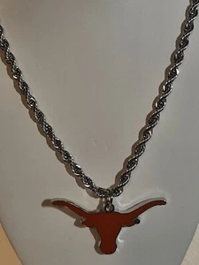 TEXAS LONGHORNS Anhänger Charm/30" EDELSTAHL 5 MM SEILKETTE HALSKETTE - Bild 1 von 6