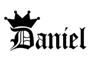 Daniel Vinyl Sticker Decal Crown Name Old English - Choose Size & Color - Picture 1 of 2