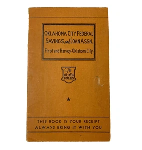 1946 Oklahoma City Federal Savings & Loan Bank Payment Book Obsolete Banking VTG - Picture 1 of 11