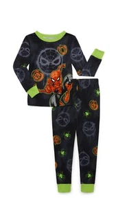 Spiderman Boys Halloween Glow in the Dark Long Sleeve PJS  2PC Size 6 New - Picture 1 of 3
