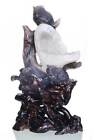 9.57"Natural Geode Agate Owl Carving Collectibles AK16 