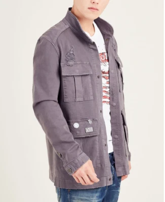 Nueva CHAQUETA MILITAR PARA HOMBRE de la marca True Religion MC760WVS $249 Talla:M Foto 1 de 4