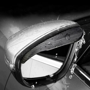 2Pcs Carbon Fiber Car Rear View Mirror Rain Shield Sun Visor Guard Accessories - Picture 1 of 12