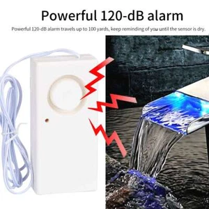 120dB Water Leak Alarm Flood Level Overflow Detector Sensor Home Security Alert - Picture 1 of 12