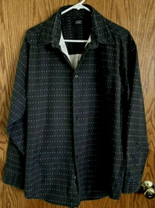 Haggar Gray Microfiber Button Down Shirt Long Sleeves One Pocket Men's Size Lg. - Picture 1 of 12
