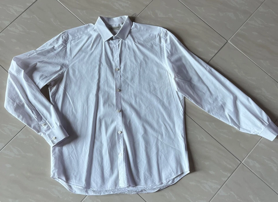 Camisa formal xadrez de algodão roxo claro Burberry #2046 - Imagem 1 de 4