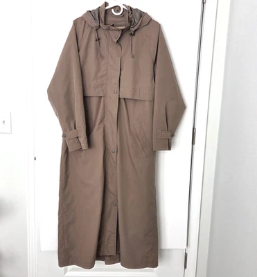 L.L. Bean Full Length Wool Lined Trench Coat Tan Women Large - Image 1 of 4