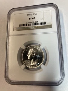 Rare 1950 WASHINGTON QUARTER 25C NGC PF 67 - Picture 1 of 2