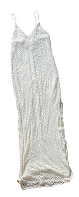 Vestido Guess Los Angeles Para Mujer XS Marfil Crema Crochet Maxi Playa Verano Foto 1 de 4