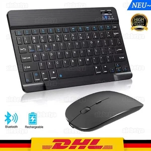 Mini klawiatura Bluetooth z myszką bezprzewodowa do komputera telefonu komórkowego tabletu QUERTZ niemiecka - Zdjęcie 1 z 17