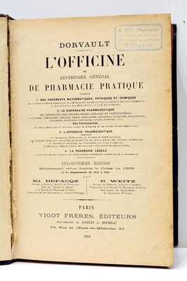 L'officine ou répertoire général de pharmacie pratique Paris 1928 - Photo 1/4